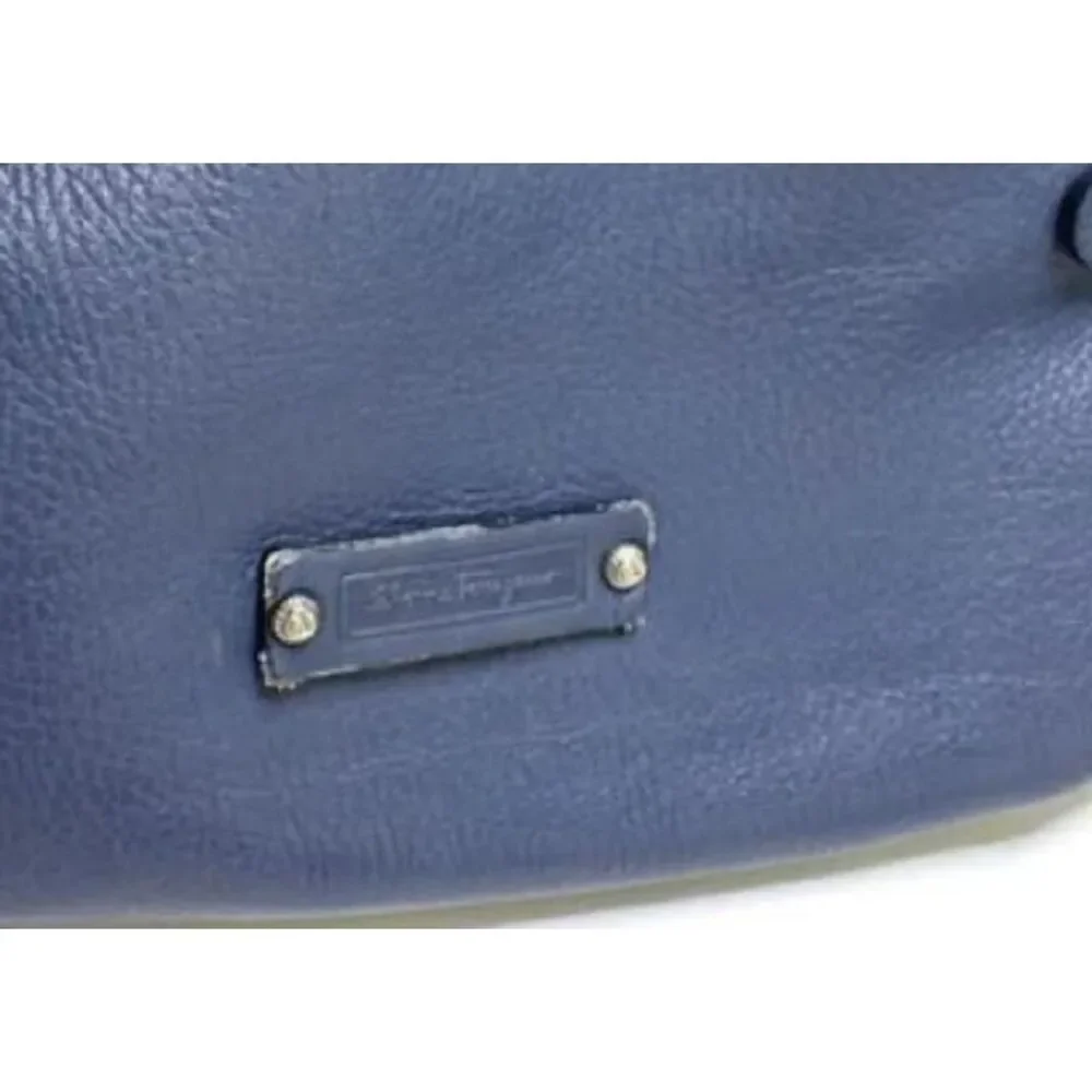 Salvatore Ferragamo Blue Leather Handbag